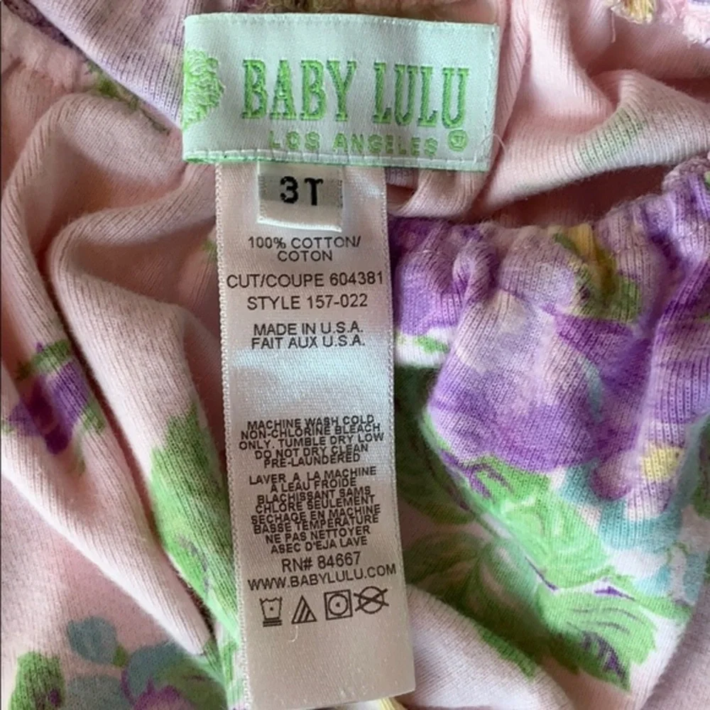 BABY LULU Pink & Purple Floral Top 3 3T - Picture 5 of 6